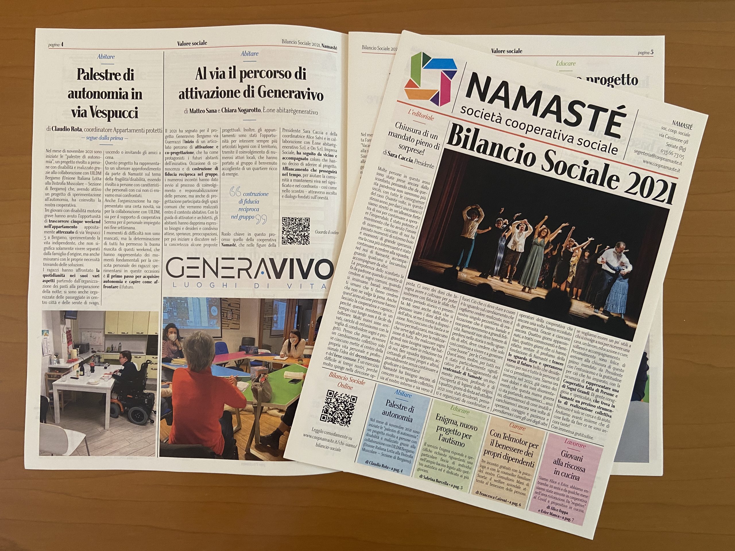 Generavivo nel Bilancio Sociale 2021 di Namasté