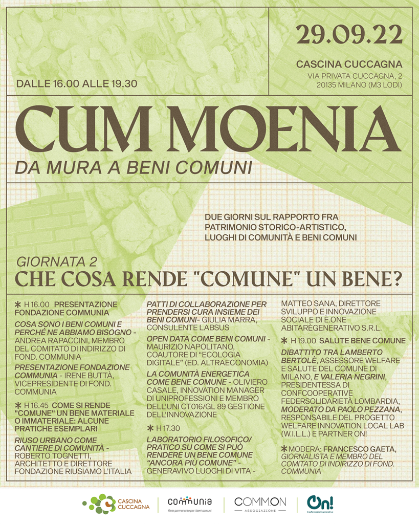 Cum moenia due giorni beni comuni
